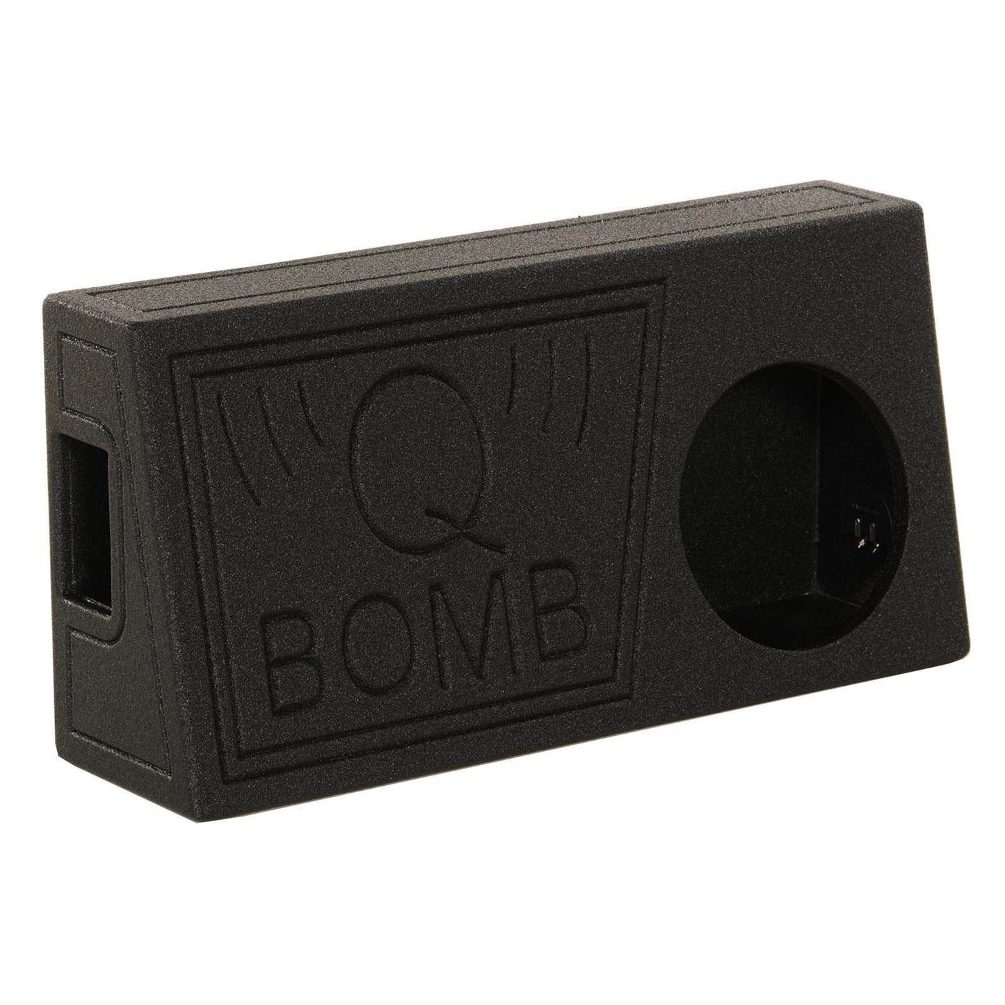 QPower QBomb Single 10" Vented Subwoofer Box with Black Bedliner Spray (2 Pack)