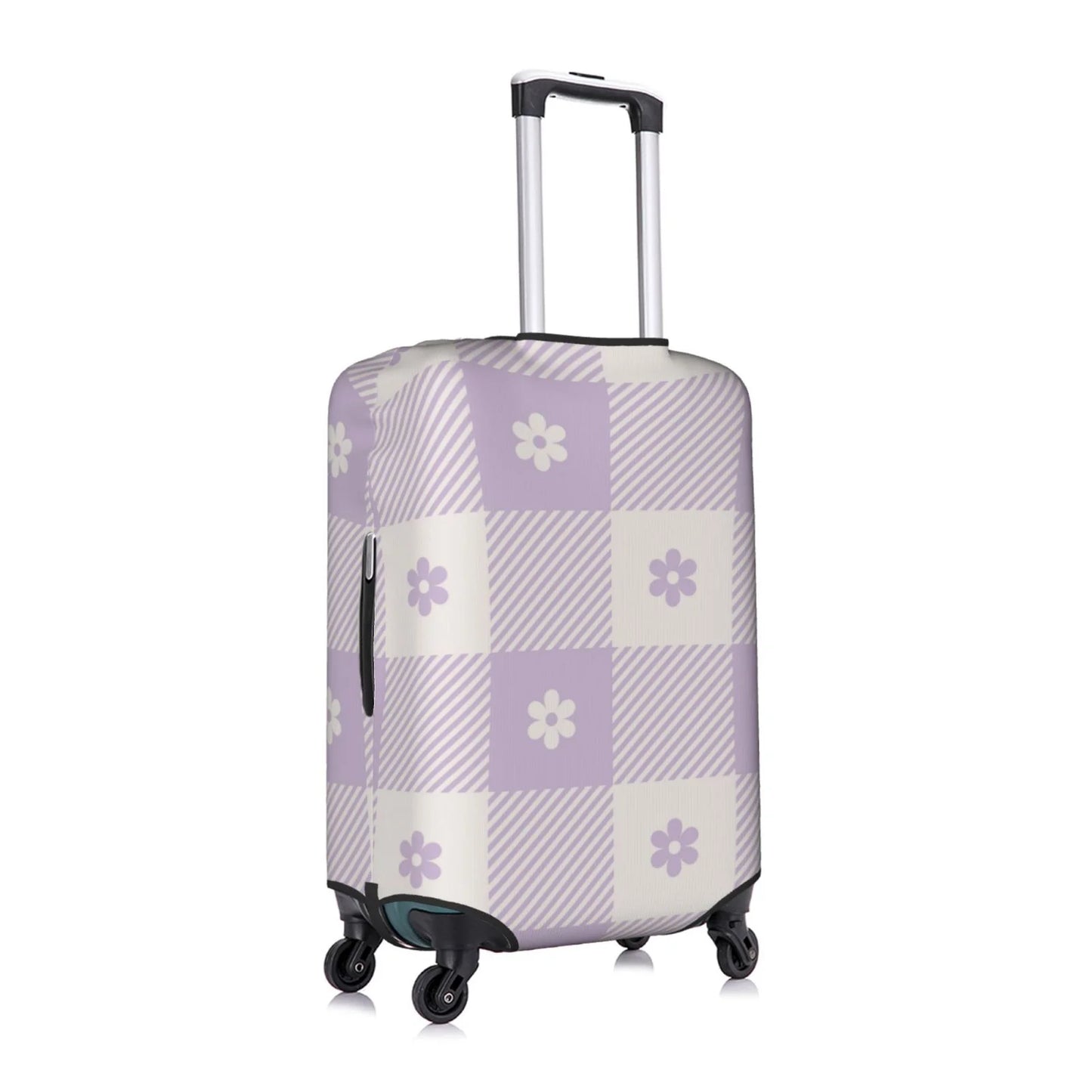 Kll Floral Purple Buffalo Plaid Luggage Wrap Suitcase Shield Suitcase Protector-