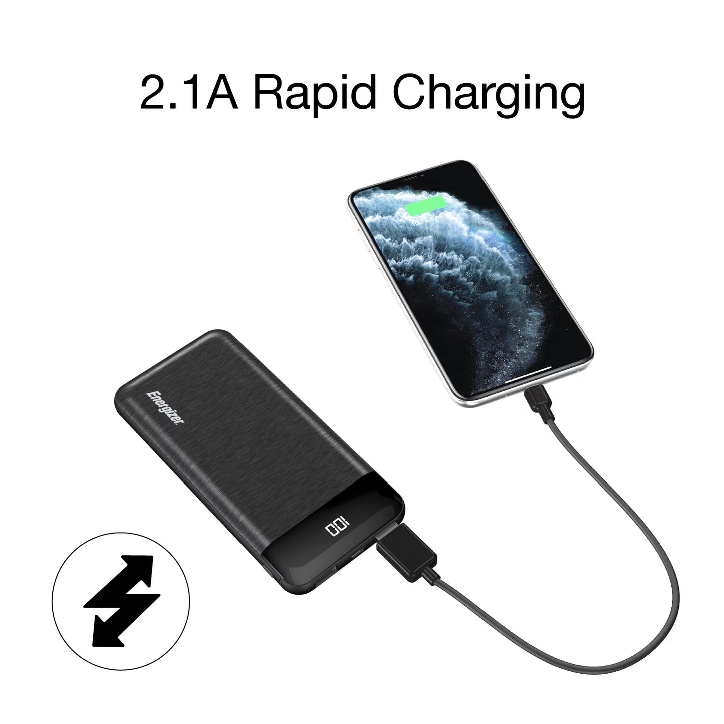 Energizer 20,000 mAh Max Power Bank, Black, UE20058