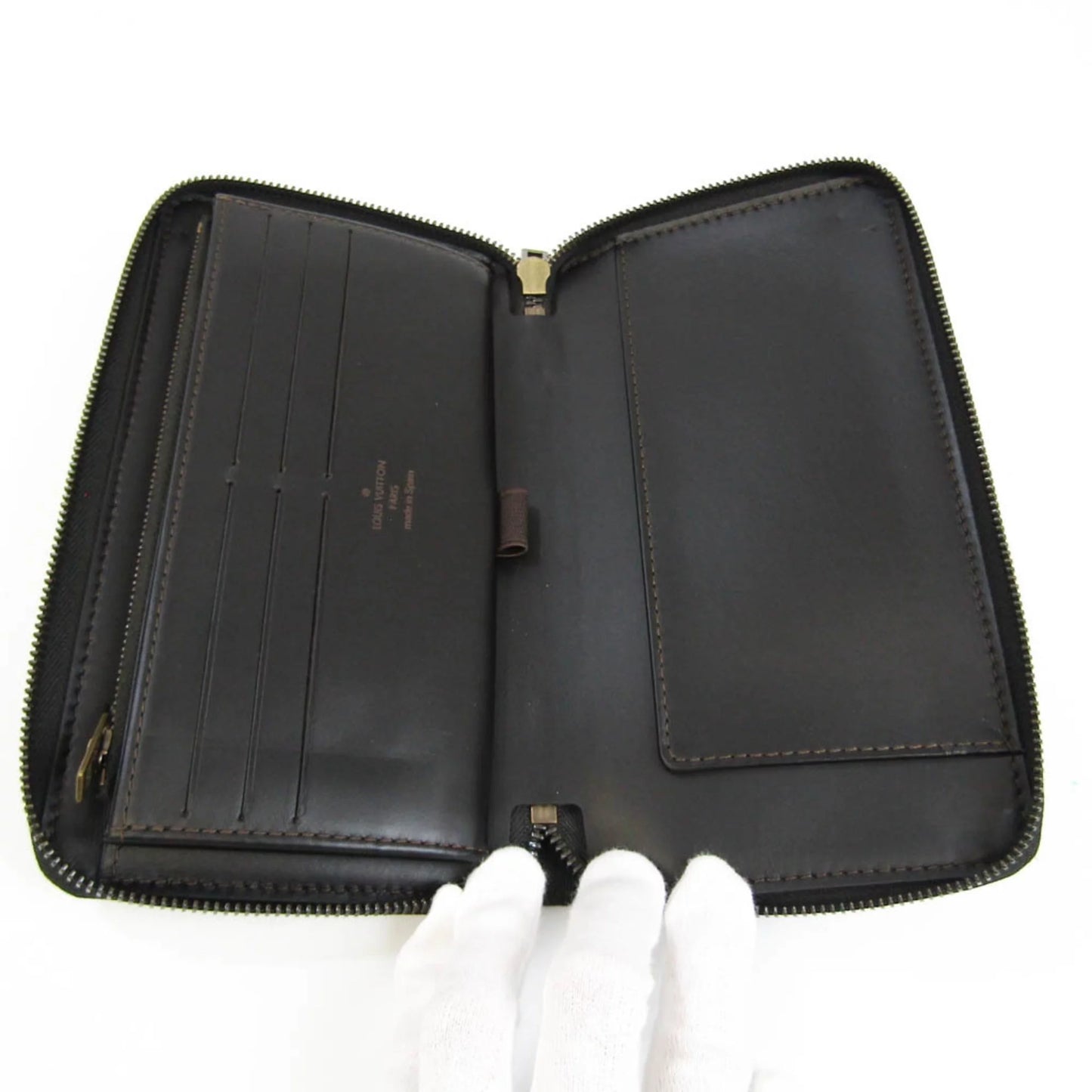 Pre-Owned Louis Vuitton Utah Zippy Organizer M97025 Men's Utah Leather Long Wallet (bi-fold) Coffee (Good)