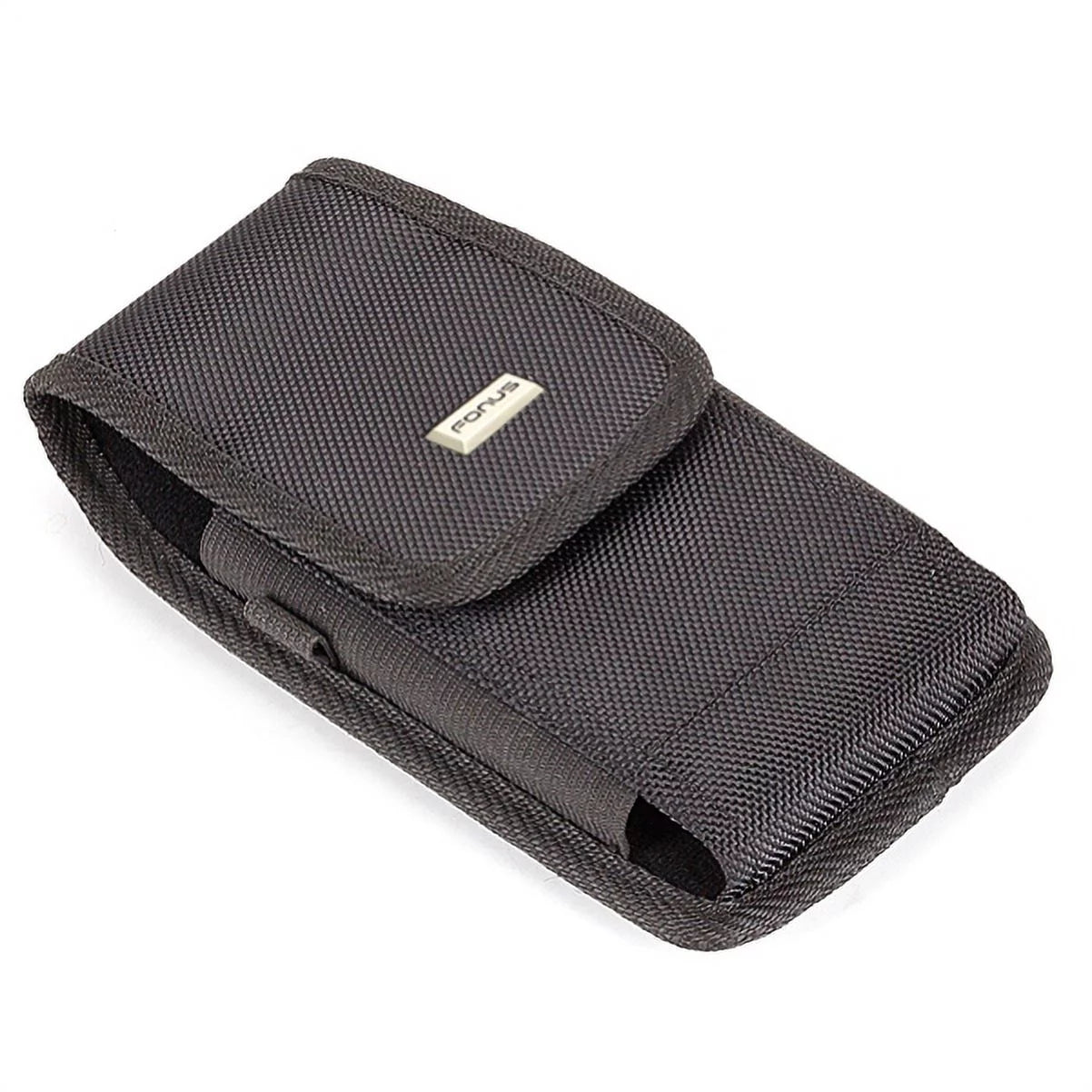 Rugged Durable Canvas Case Holster Metal Belt Clip w Black Type-C Retractable USB Cable Charger Power Wire Sync Y1G ZTE Axon 9 Pro
