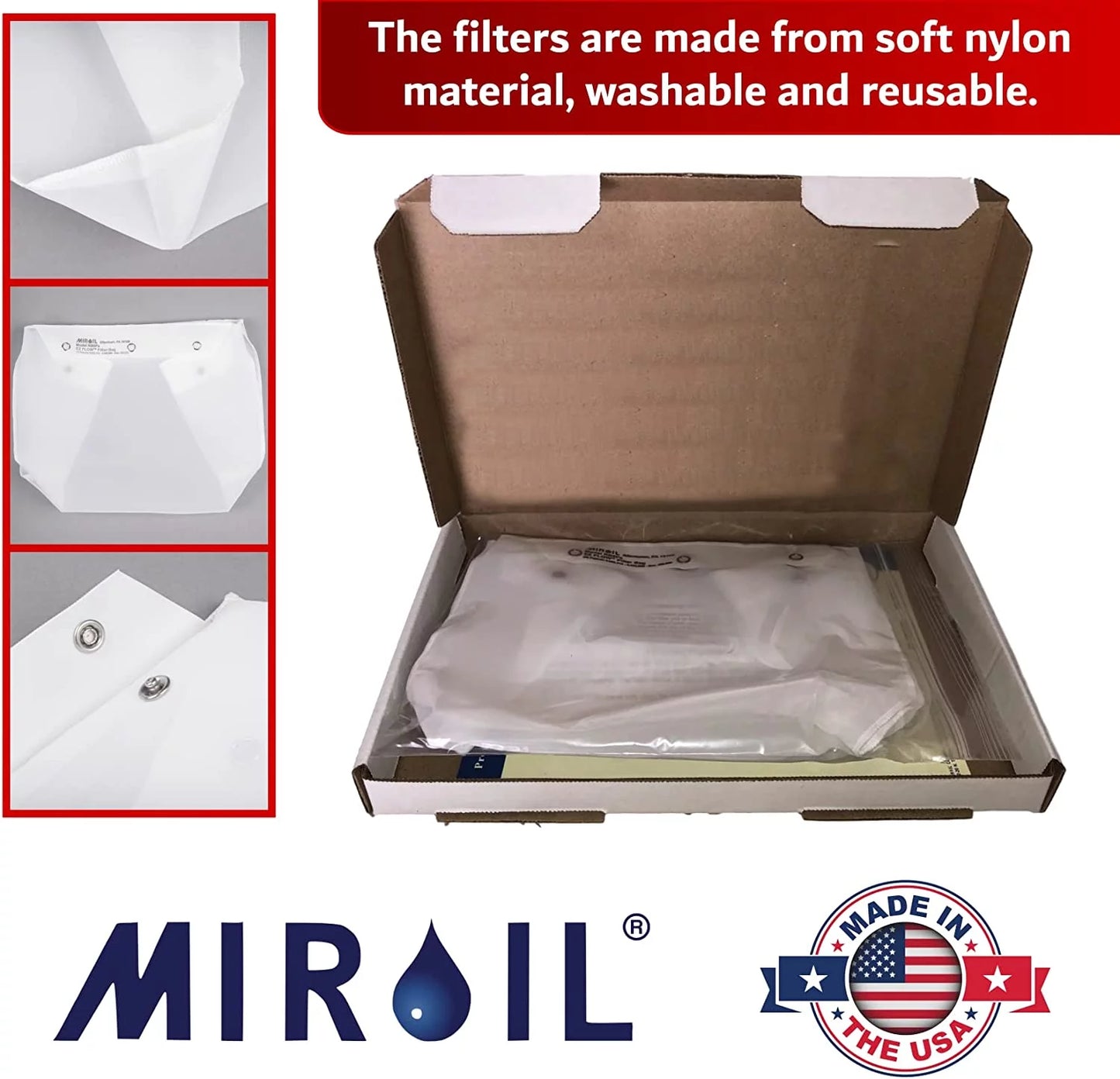Miroil RB6PS/12852 EZ Flow Snap On" Filter Bag"