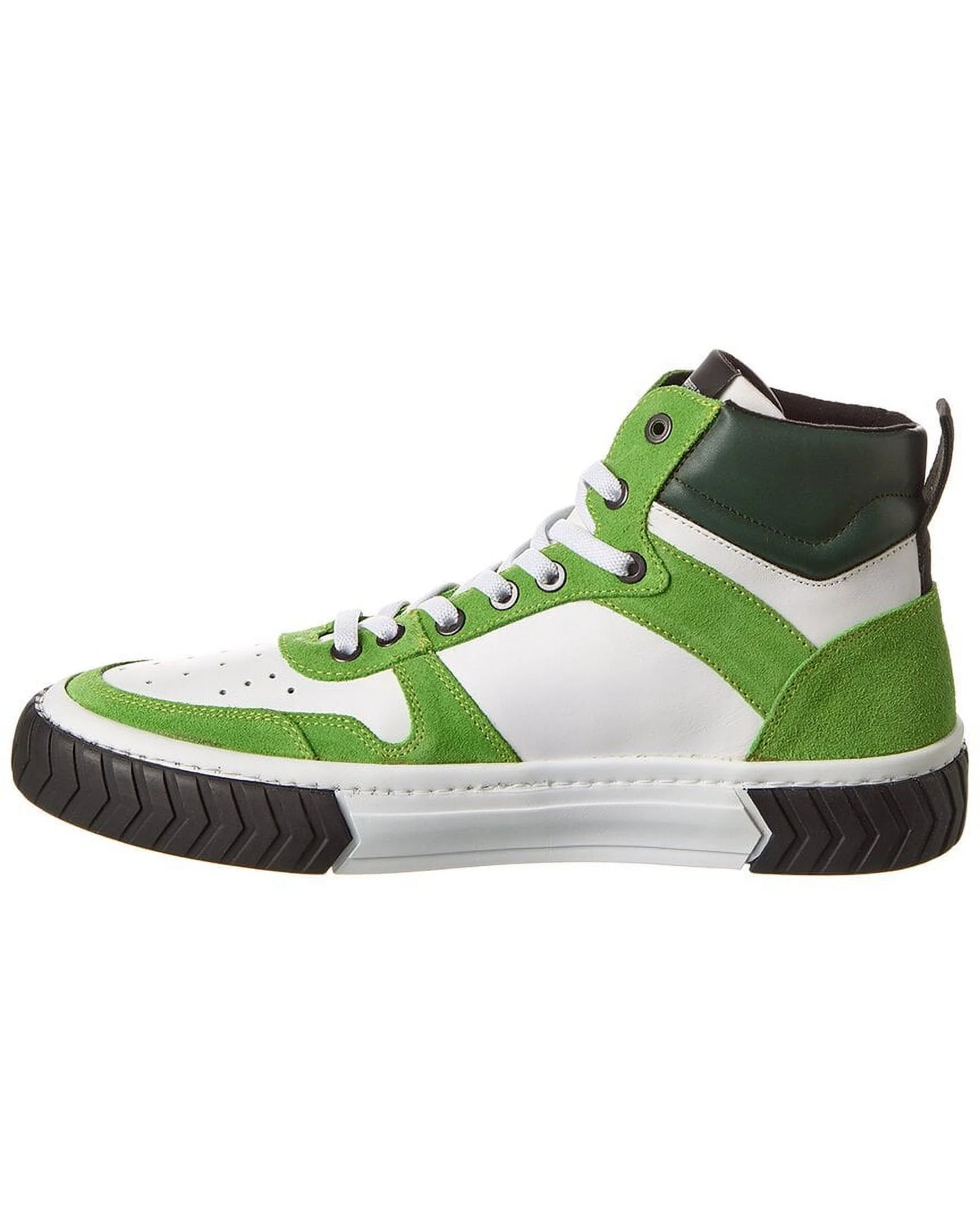 KARL LAGERFELD Mid-Top Leather Sneaker, 10.5, Green
