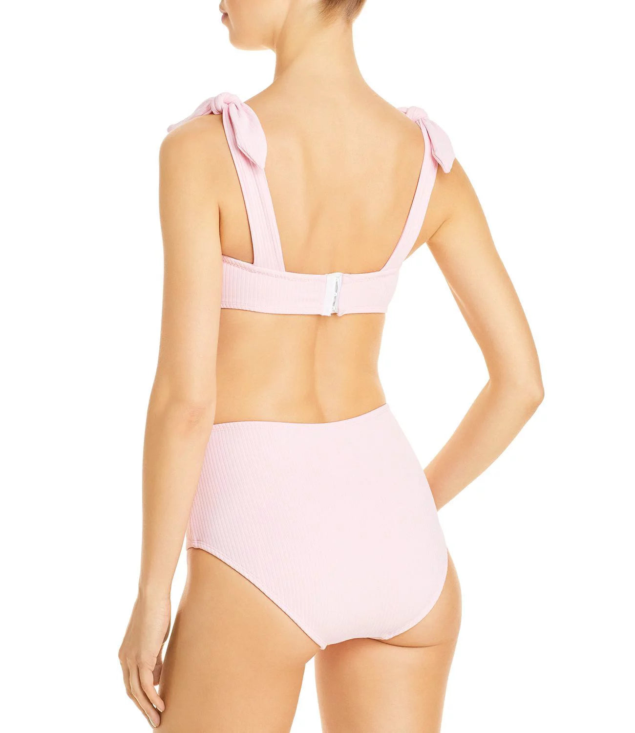 Shoshanna Womens Tie Strap Bandeau Swim Top Separates Pink D