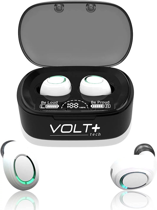 Wireless V5.1 PRO Earbuds with Samsung Galaxy S21+ 5G/Plus/Ultra IPX3 BlueTooth Touch Waterproof / Sweatproof / Noise Reduction with Mic (White)