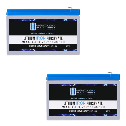 12V 10AH Lithium Replacement Battery with Streamlight E-Flood Box HL - 2 Pack