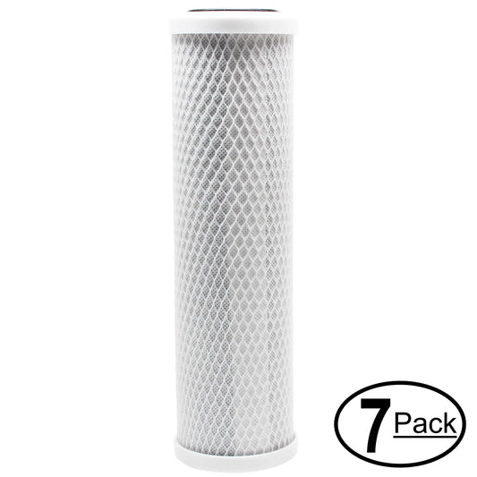 7-Pack Replacement AquaFX Ballyhoo-C-DI-DI Activated Carbon Block Filter - Universal 10 inch Filter AquaFX Ballyhoo Zero Waste Water System - Denali Pure Brand