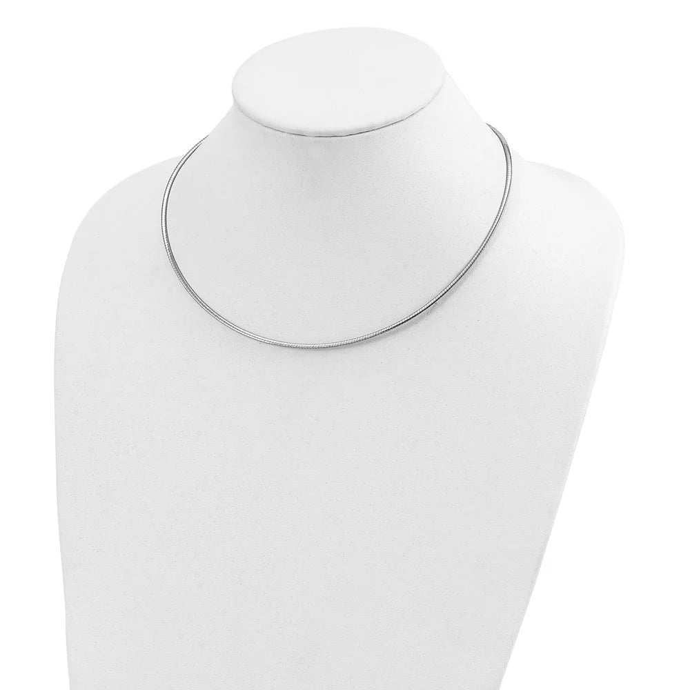 Auriga 14k Two-tone Gold Reversible 2mm Omega Necklace 18inch Women
