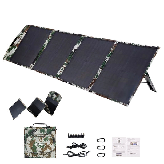 ZKEEZM Solar Panels 80W Portable Camping Solar Kit Foldable Power Station Generator Folding Solar Charger Matching