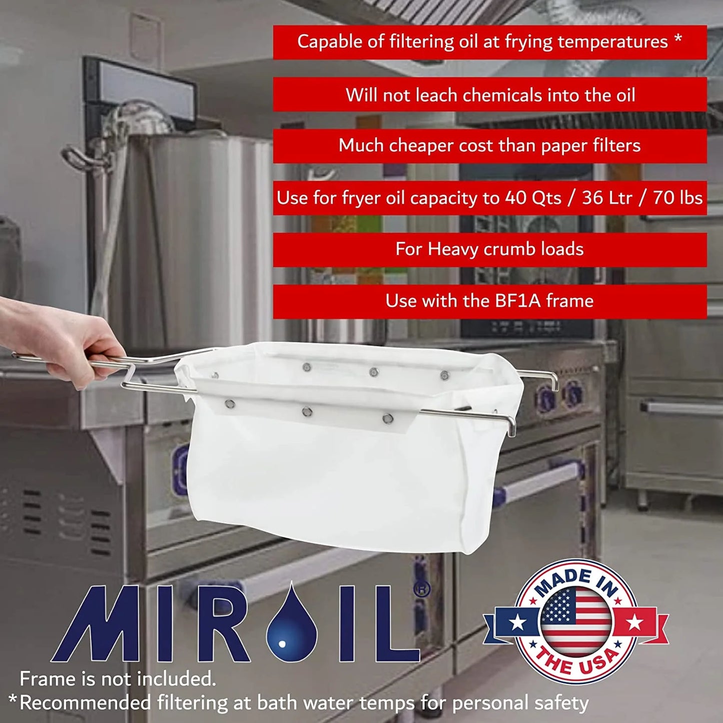 Miroil RB6PS/12852 EZ Flow Snap On" Filter Bag"