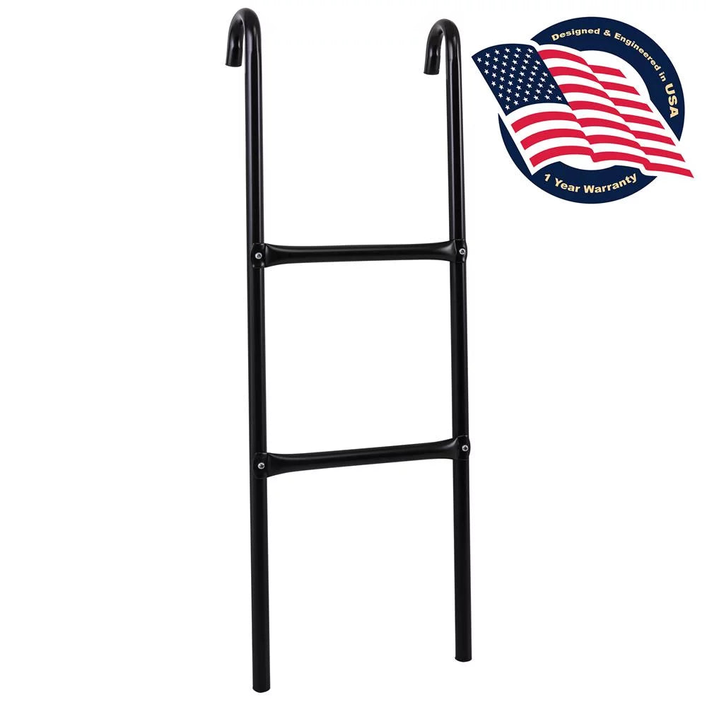SereneLife 2 Step Galvanized Steel Trampoline Climbing Trampoline Safety Ladder 13.0’’ x 4.7’’ x 39.8’’ -inches