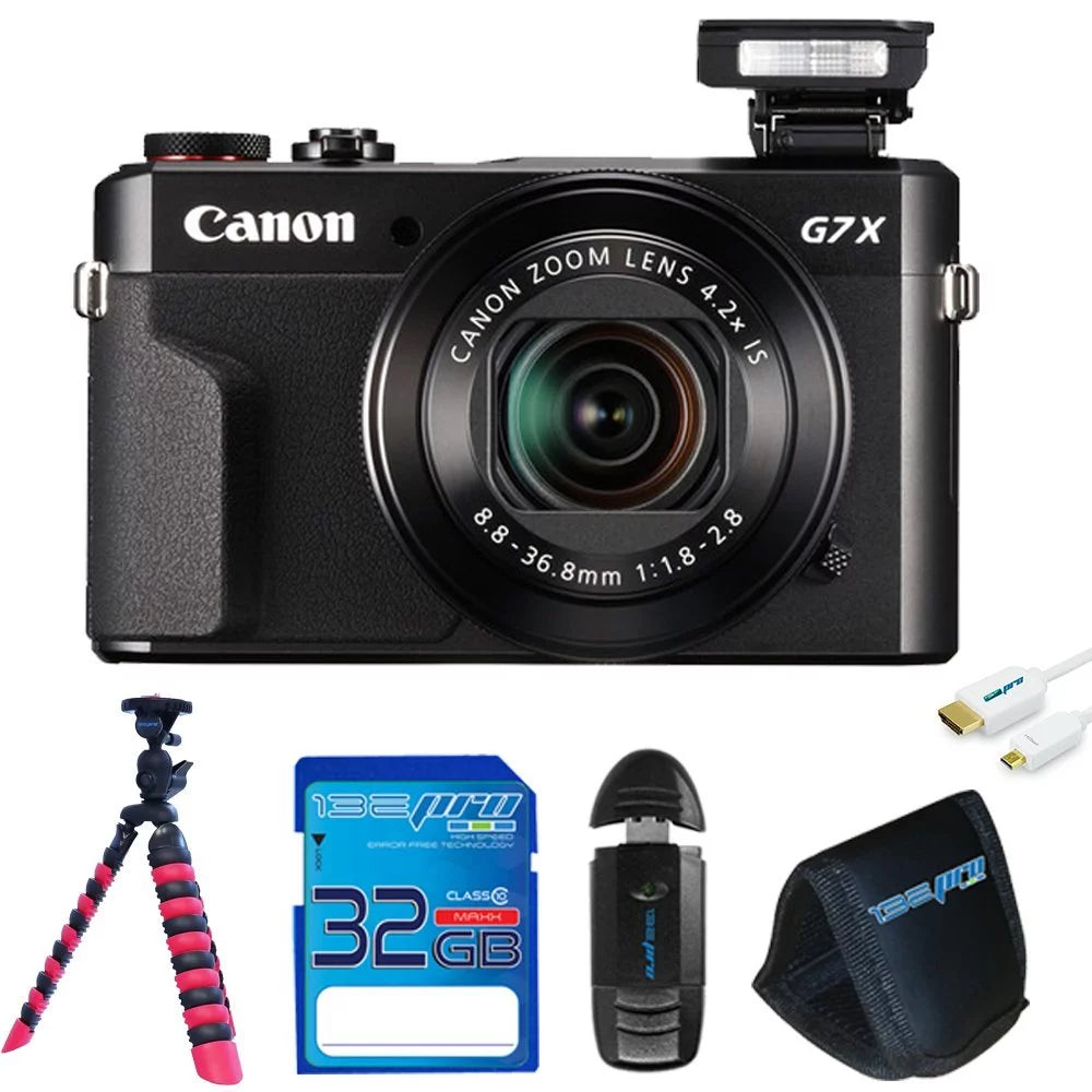 Canon PowerShot G7 X Mark II Digital Camera + 32GB Pixi-Basic Accessory Bundle-International Verision