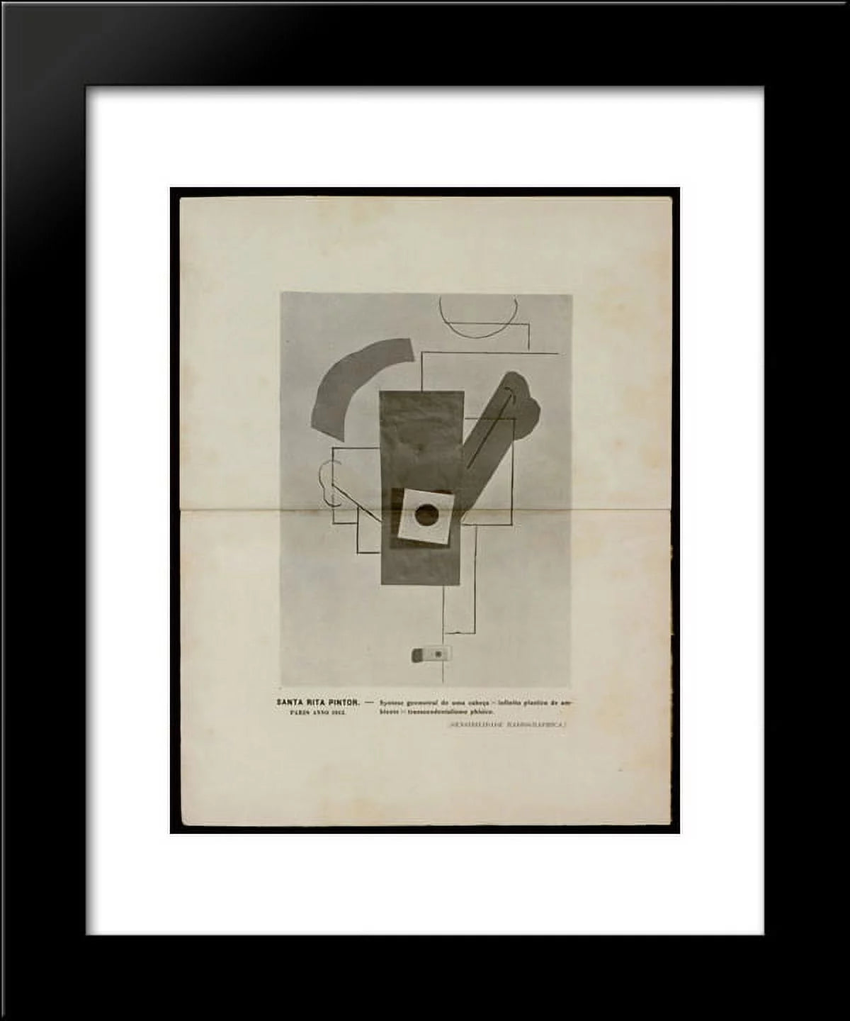Syntese geometral de uma cabeça x infinito plástico de ambiente x transcendentalismo físico (SENSIBILIDADE RADIOGRAPHICA) 20x24 Framed Art Print by Guilherme de Santa-Rita