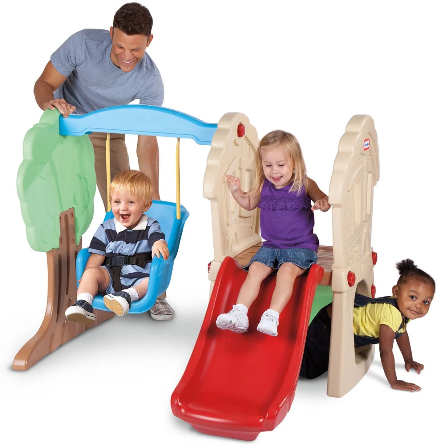 Little Tikes Hide and Seek Climber and Swing - Kids Slide Backyard Play Set