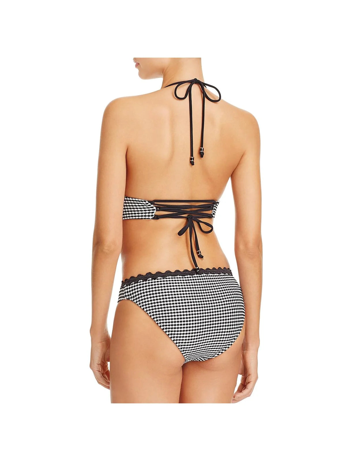 Shoshanna Womens Halter Lace-Up Swim Top Separates