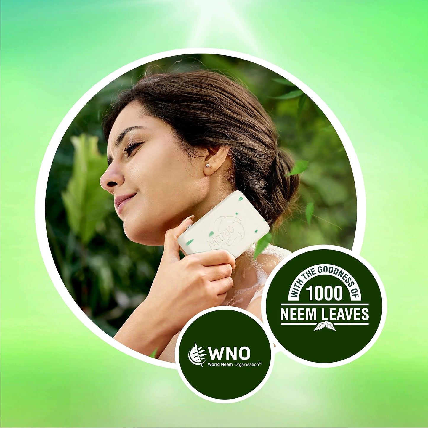 Margo Neem Naturals Soap | Enriched With Honey & Lemon | Soap For Refreshed & Glowing Skin [100Gm X 5]