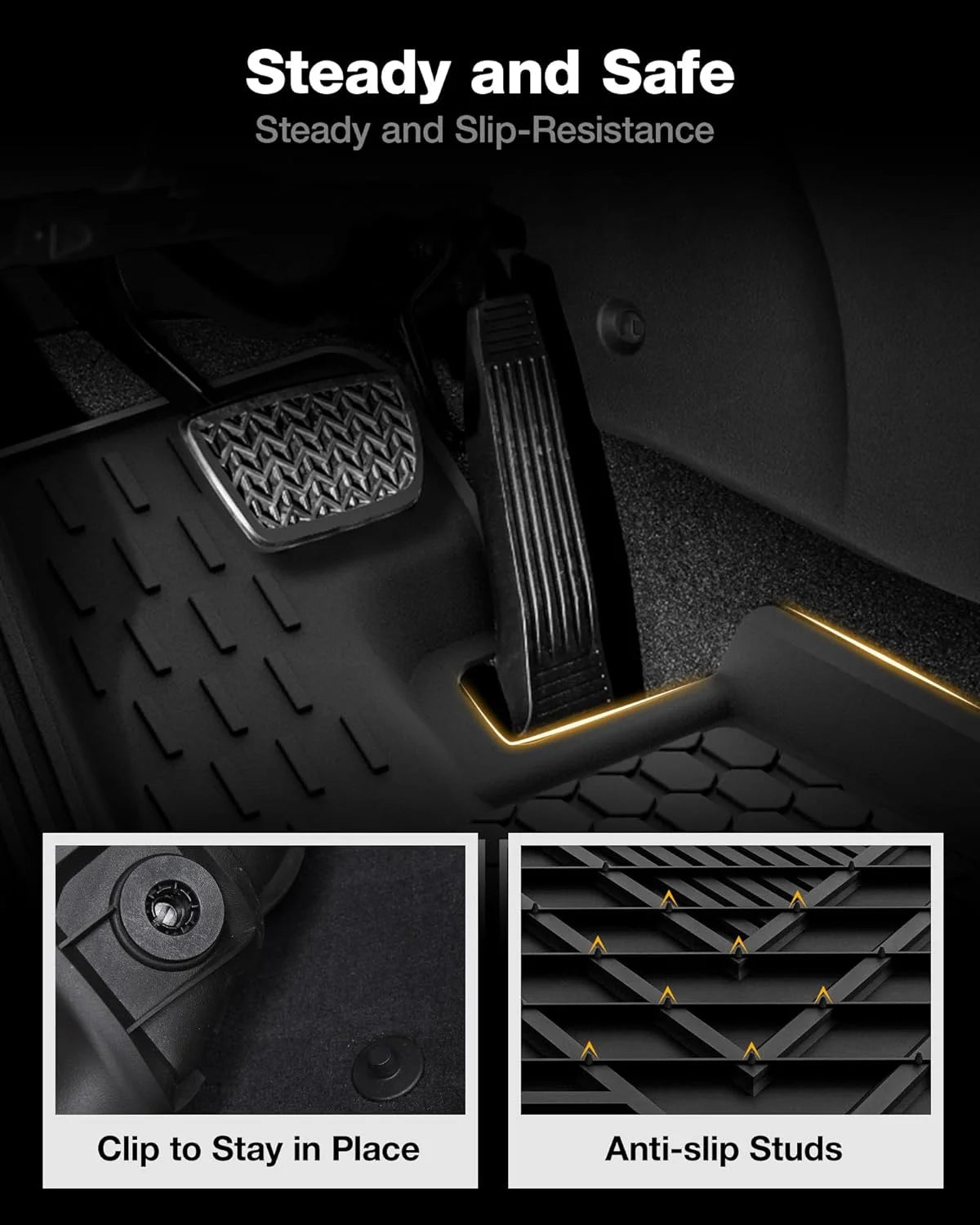 3W Floor Mats&Cargo Liner Toyota Sienna 2021-2024 8 Seater TPE 1st 2nd and 3rd Row with Trunk Mat (NOT Spare Tire Model ), Black All Car Mats