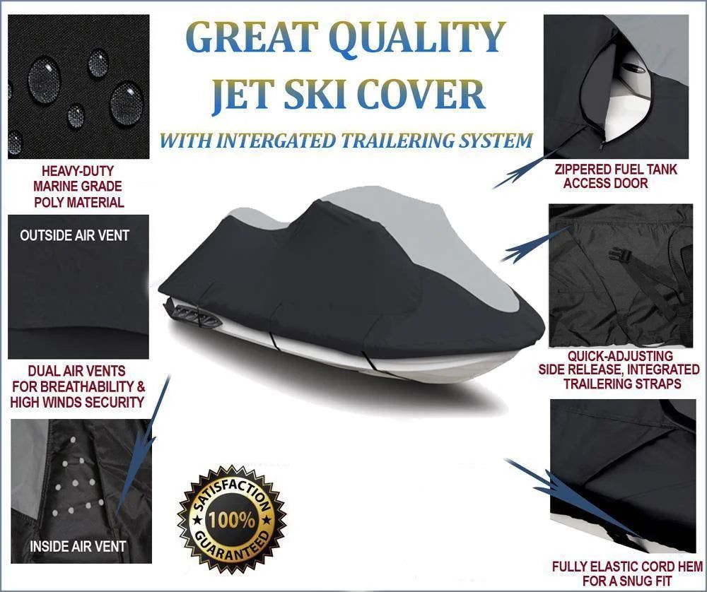 SUPER HEAVY-DUTY TOP OF THE LINE JETSKI Protection YAMAHA FX Cruiser High Output 2004-2011 Jet Ski Watercraft PWC Shield Black/Grey