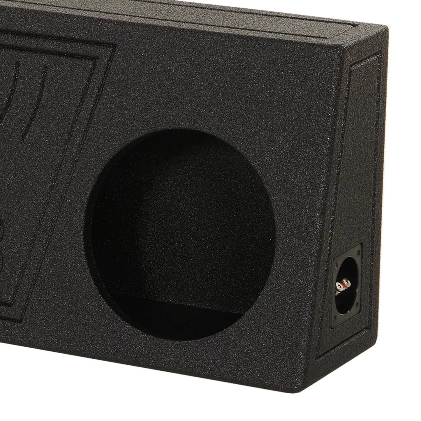 QPower QBomb Single 10" Vented Subwoofer Box with Black Bedliner Spray (2 Pack)