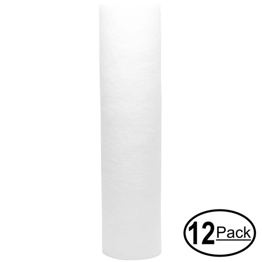 12-Pack Replacement OmniFIlter U25 Polypropylene Sediment Filter - Universal 10-inch 5-Micron Cartridge OmniFilter Water Filter Unit - Model U25 - Denali Pure Brand