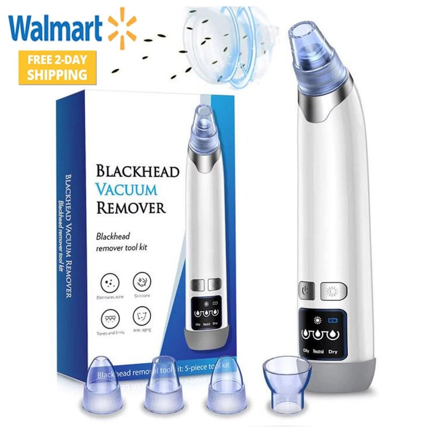 Ansten Pore Vacuum Face Cleaner Blackhead Remover kit Blackhead Remover Pore Vacuum Suction Electric Facial Pore Cleaner USB Rechargeable Blackhead Pimple Sucker Nose Face Women Men
