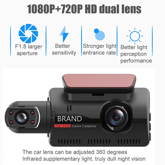 1080P Dual Lens Car DVR Dash Cam Video Recorder G-Sensor Front and Rear Camera