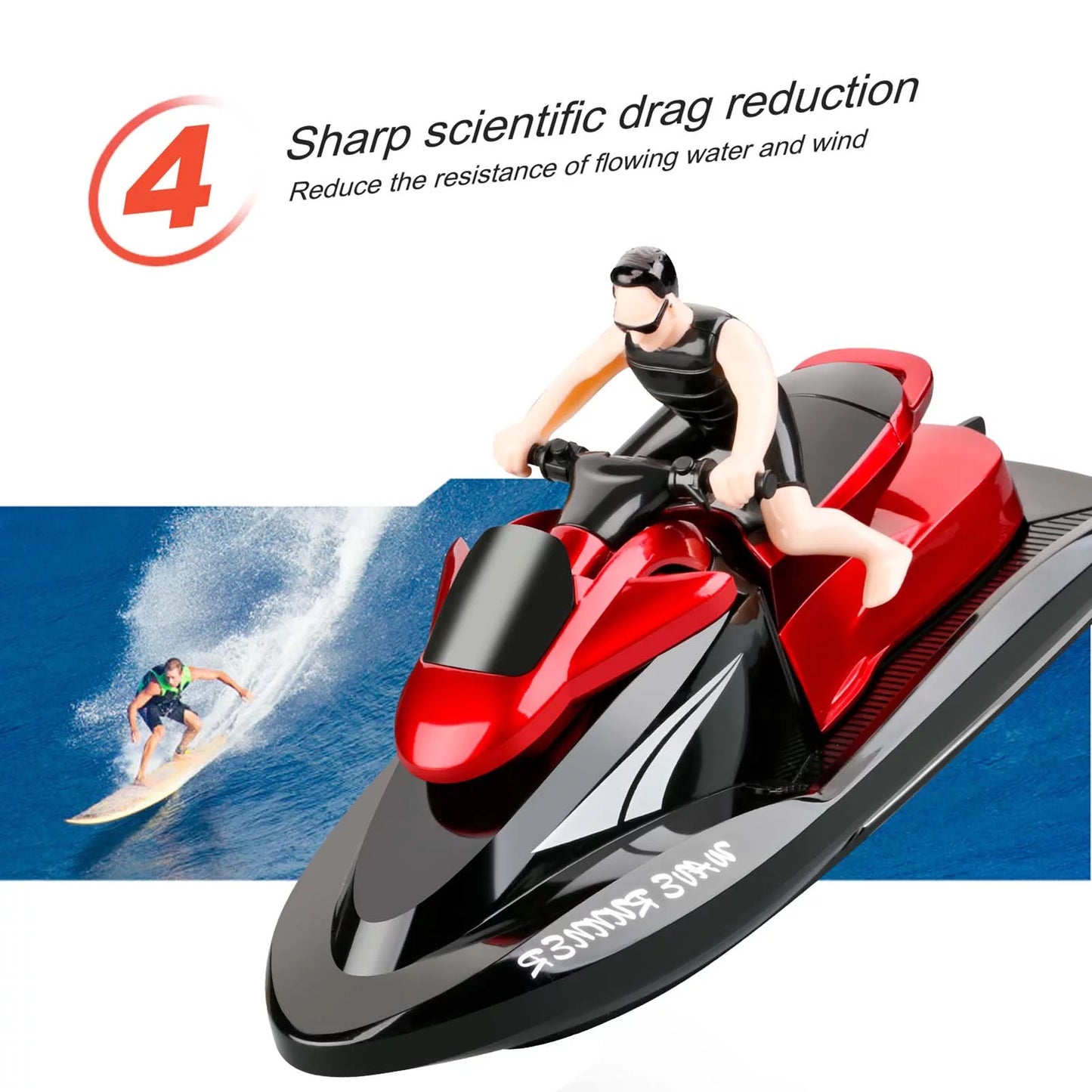 OWSOO 809 RC Vessel RC Watercraft High Speed Remote Control Vessel Pools Lakes 2.4Ghz Waterproof Boys and Girls