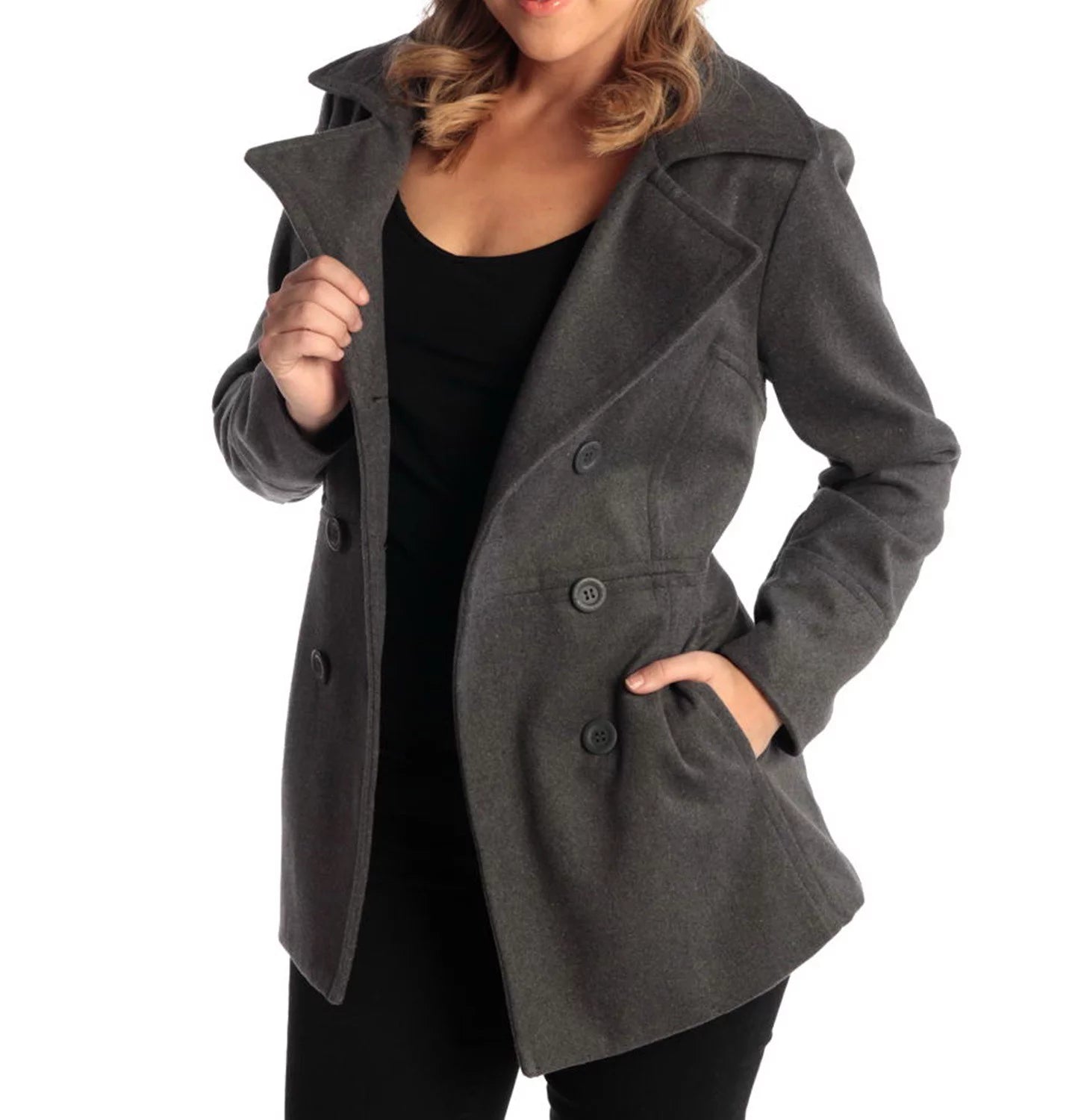 Alpine Swiss Emma Womens Peacoat Jacket Wool Blazer Double Breasted Overcoat New