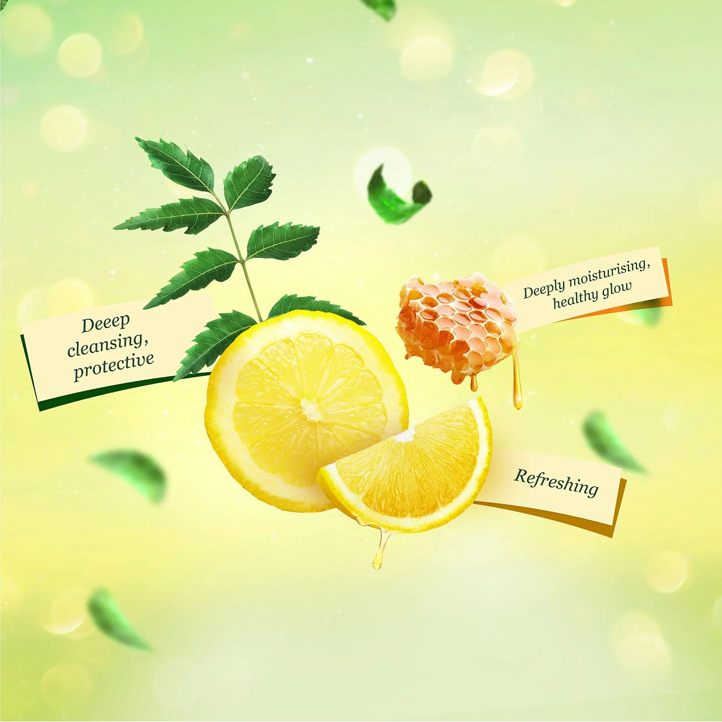 Margo Neem Naturals Soap | Enriched With Honey & Lemon | Soap For Refreshed & Glowing Skin [100Gm X 5]