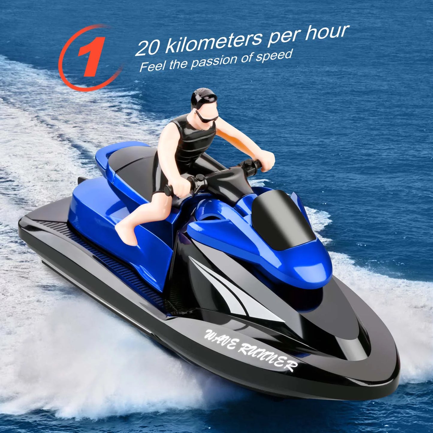 OWSOO 809 RC Vessel RC Watercraft High Speed Remote Control Vessel Pools Lakes 2.4Ghz Waterproof Boys and Girls