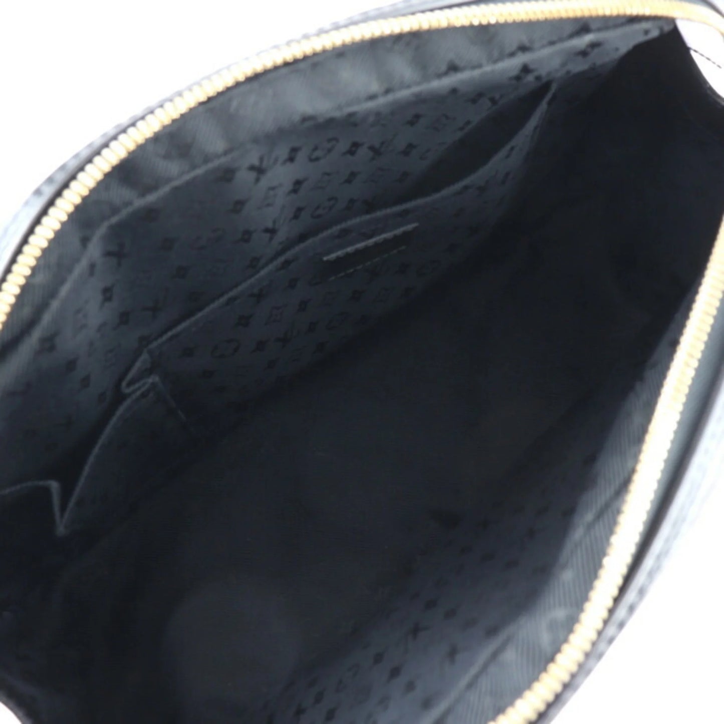 Pre-Owned LOUIS VUITTON Louis Vuitton Stamp Bag GM Handbag M95237 Suede Calf Leather Gray Black Gold Hardware (Good)