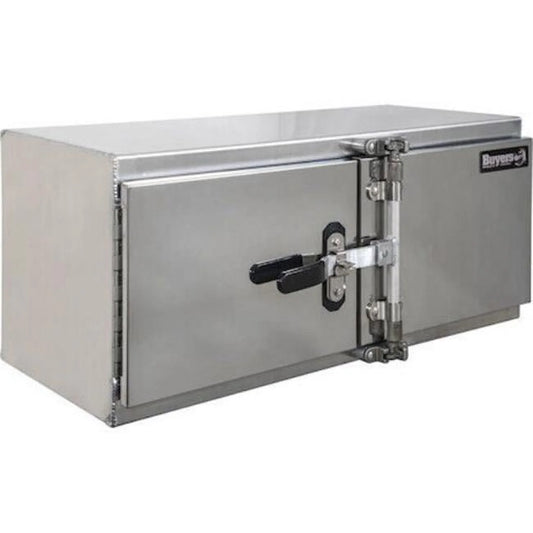 1763127 18 x 24 x 60 in. Smooth Alum Tool Box with Cam Lock & Stainless Doors, Silver