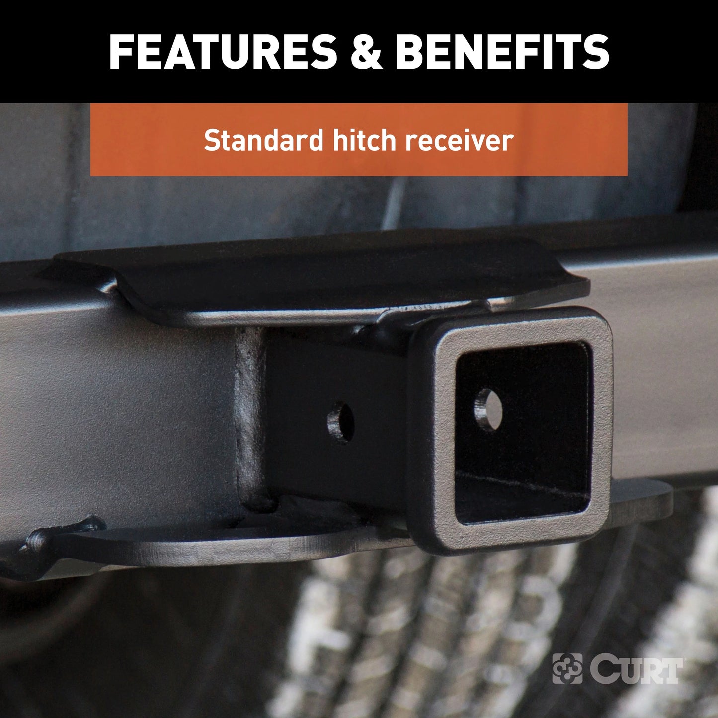 CURT 15300 Xtra Duty Class 5 Trailer Hitch, 2-In Receiver, with Select Dodge D-Series, Ram Trucks, Ford Bronco, F-Series