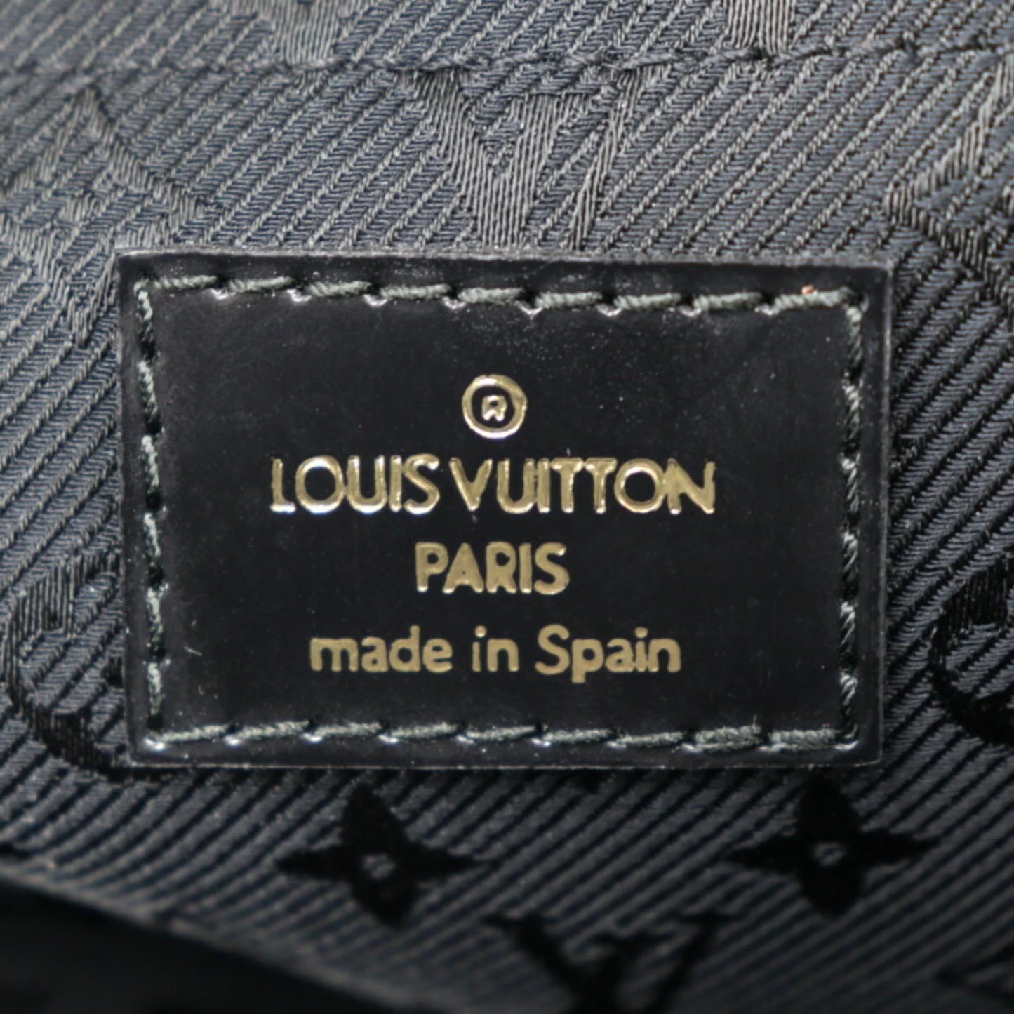Pre-Owned LOUIS VUITTON Louis Vuitton Stamp Bag GM Handbag M95237 Suede Calf Leather Gray Black Gold Hardware (Good)