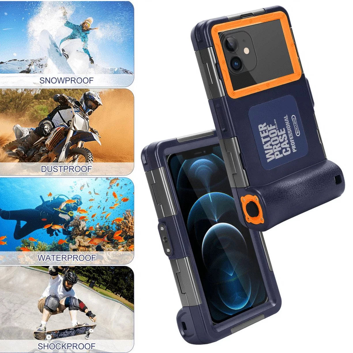 UrbanX Professional [15m/50ft] Swimming Diving Surfing Snorkeling Photo Video Waterproof Protective Case Underwater Housing Micromax Bolt Selfie Q424 And all Phones Up to 6.9 Inch LCD with Lanyard