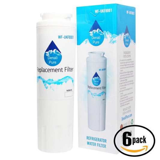 6-Pack Replacement Whirlpool GI6FDRXXB04 Refrigerator Water Filter - with Whirlpool 4396395 Fridge Water Filter Cartridge - Denali Pure Brand