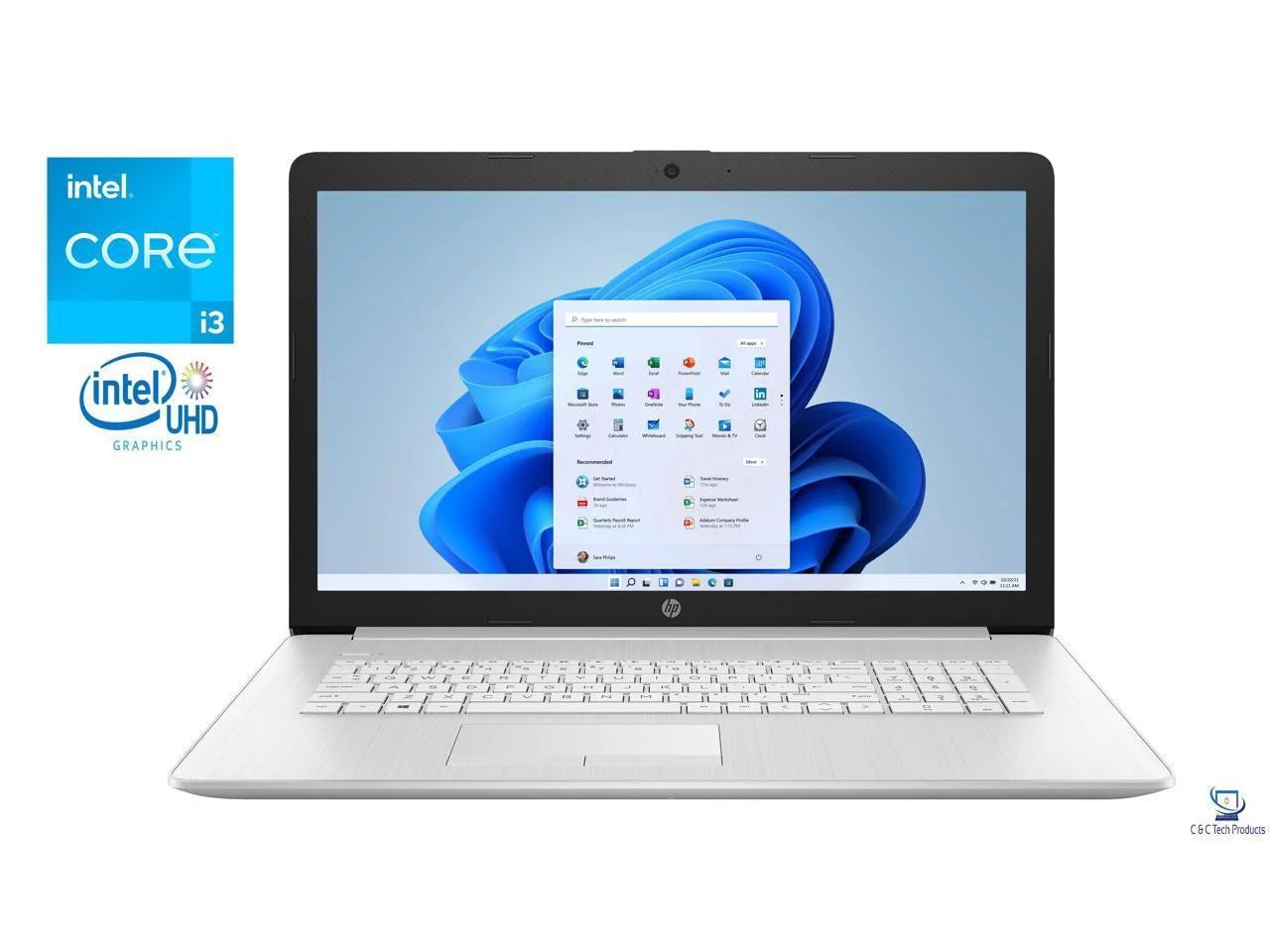 HP 17.3" HD+ 1600 x 900 Notebook,11th Gen Intel Core i3-1115G4 Processor,16GB DDR4 RAM,1TB SSD,Intel UHD Graphics,Wifi-AC, Bluetooth,USB,HDMI,Windows 11 Pro