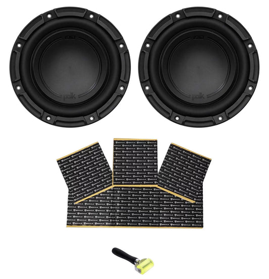 (2) Polk Audio DB842DVC 8” 1500 Watt Dual 4-Ohm Car Audio Subwoofer Sub+Rockmat