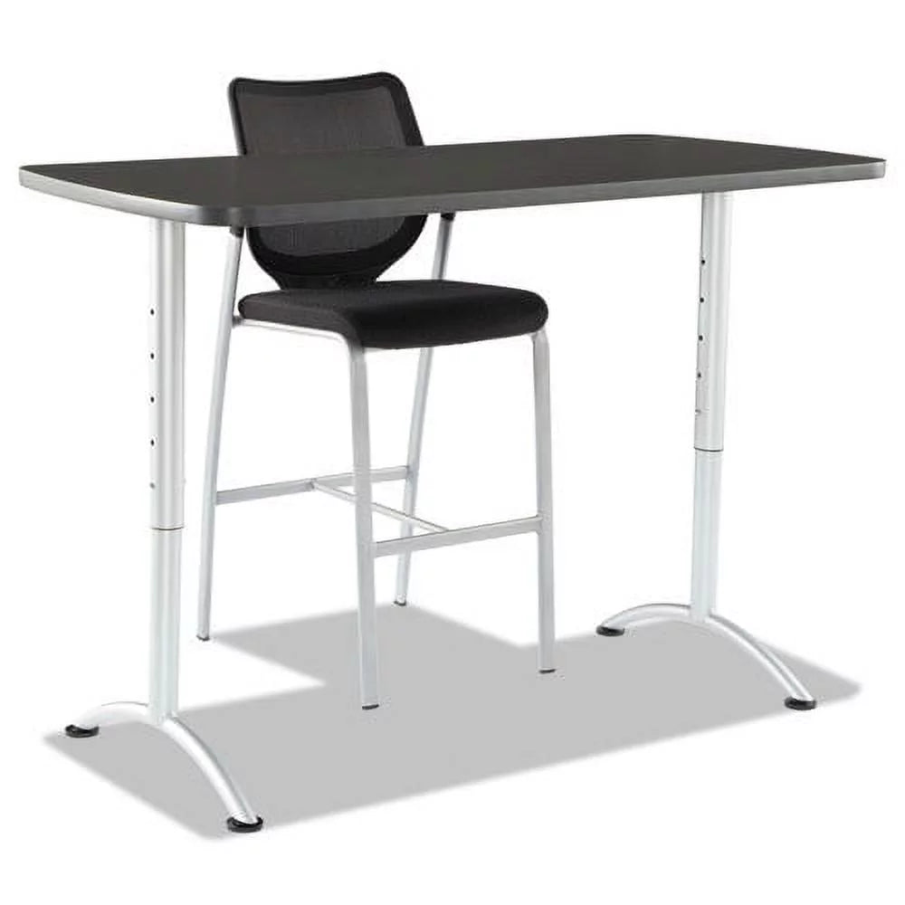 ARC 60 in. x 30 in. x 30 - 42 in. Rectangular Adjustable Height Table - Graphite/Silver
