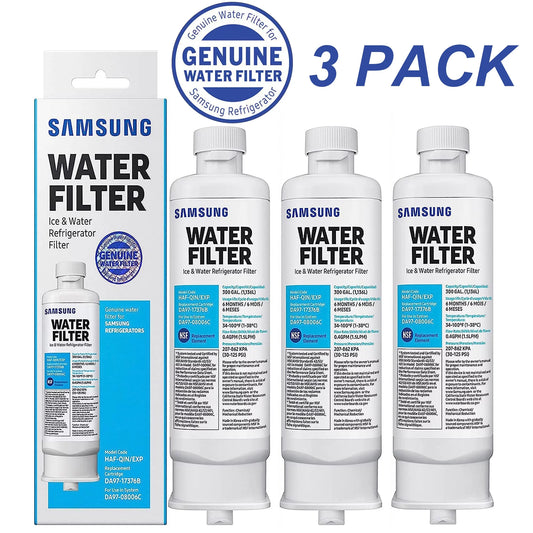 3 Pack With HAF-QIN/EXP, DA97-17376B, DA97-08006C, HAF-QIN Refrigerator Water Filter