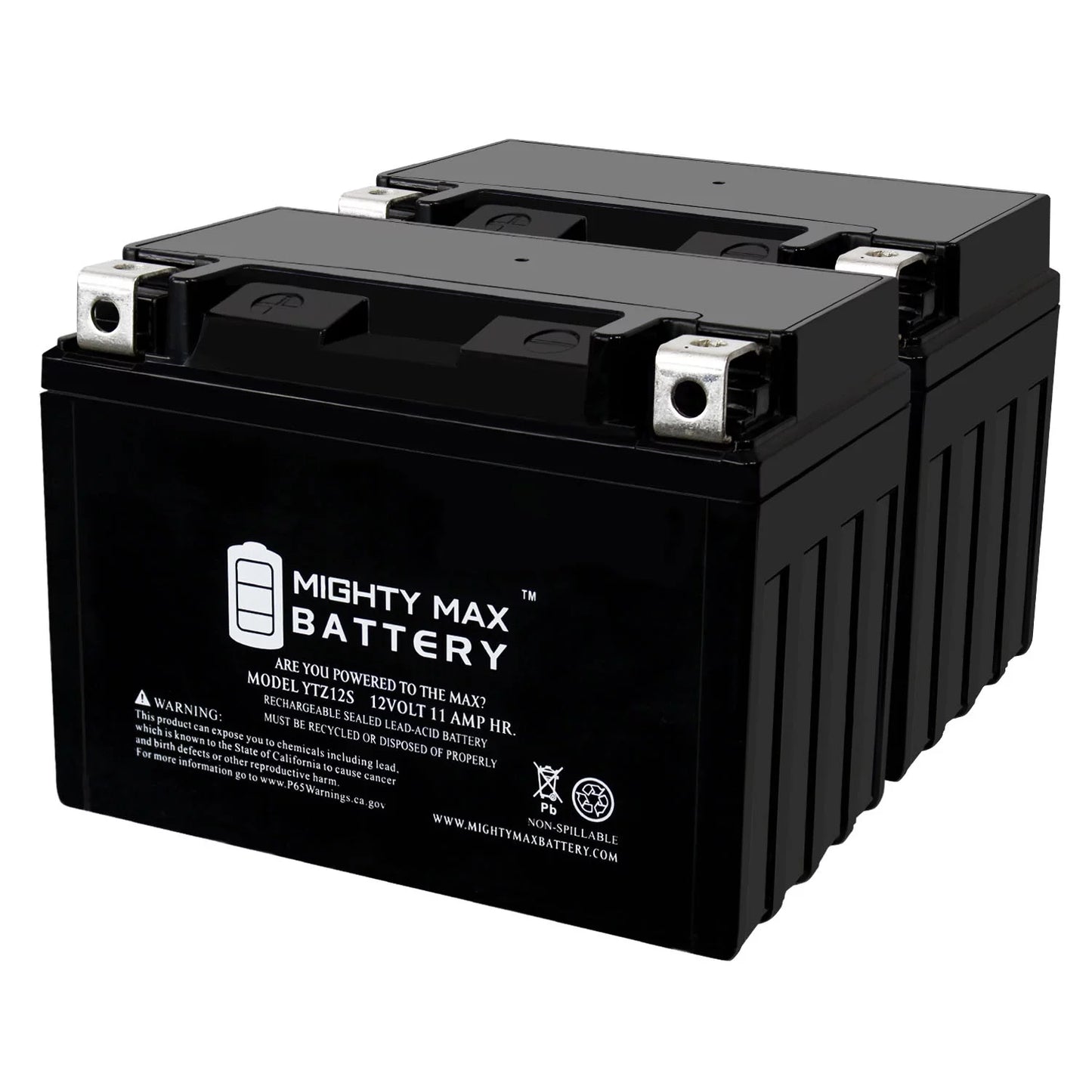 YTZ12S 12V 11Ah Replacement Battery Fitting with Honda FSC600 Silver Wing 02-12 - 2 Pack