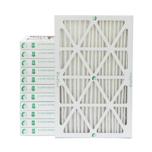 12 Pack of 14x25x2 MERV 10 Pleated 2" Inch Air Filters by Glasfloss. Actual Size: 13-1/2 x 24-1/2 x 1-3/4