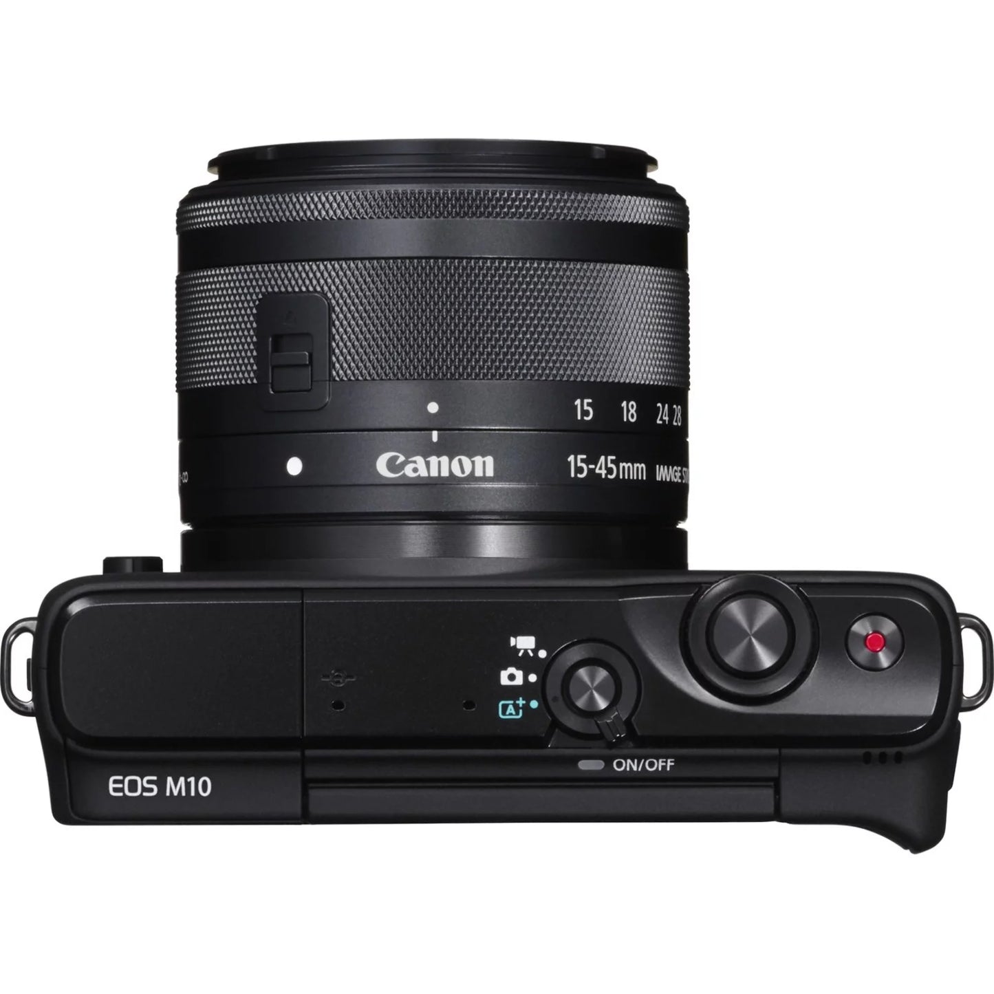 Canon EOS M10 18 Megapixel Mirrorless Camera with Lens, 0.59", 1.77", Black