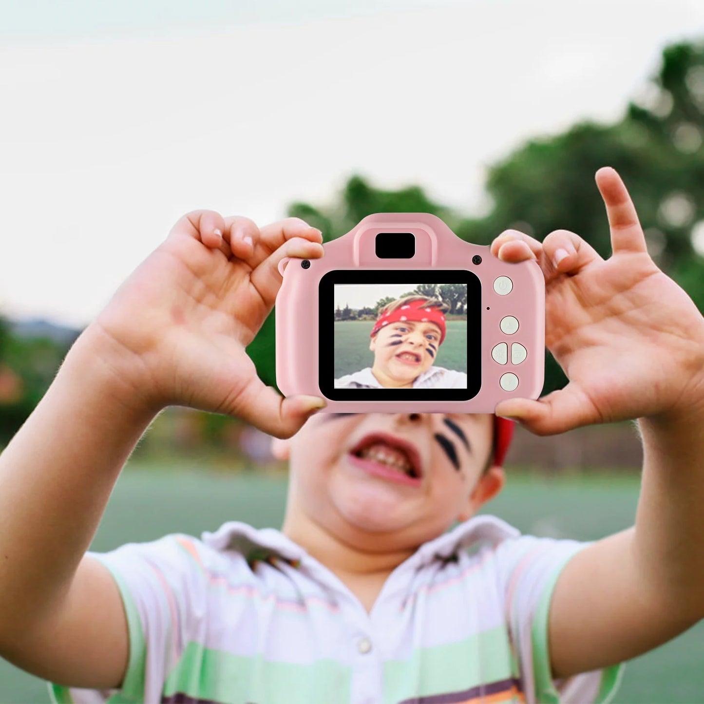 iMounTEK Kids Digital Camera with 2.0” Screen 12MP 1080P FHD Video Camera 4X Digital Zoom Games 32GB Card Supported Shockproof Child Camcorder 3-10 Years Boys Girls