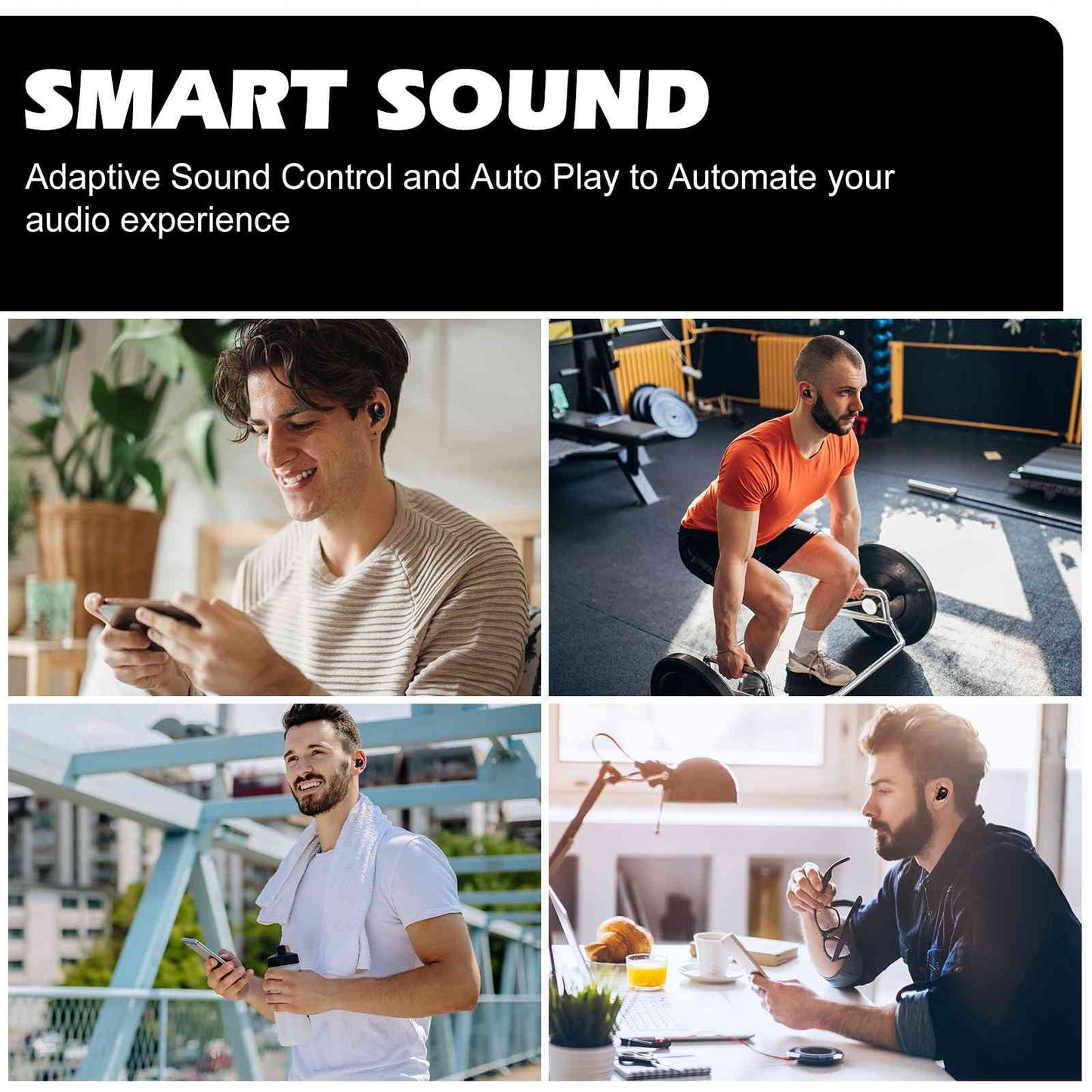 UrbanX True Wireless Bluetooth Earbuds + Charging Case, Black, Dual Connect, IPX5 Water Resistance, Bluetooth 5.2 Connection, Balanced, Bass Boost with Lenovo Tab3 8 Plus