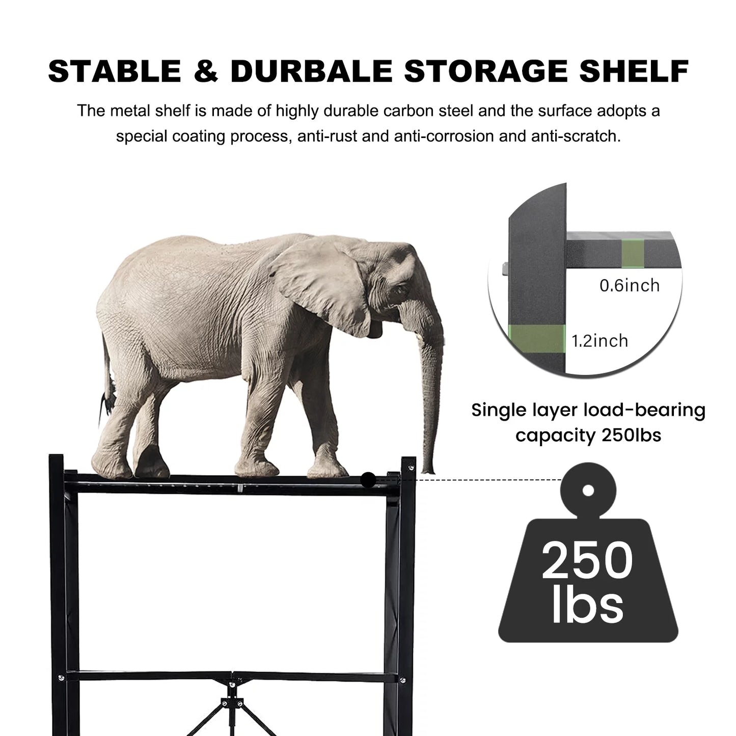 4-Tier Foldable Storage Shelf with Wheels - Metal Collapsible Shelving Unit Display, Rolling Cart Books Kitchen Storage Shelves, Pantry & Closet Organizer, Office Room Decor - Black