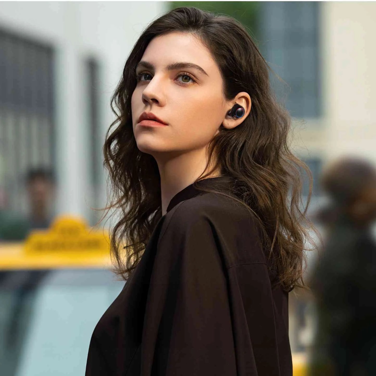 UrbanX True Wireless Bluetooth Earbuds + Charging Case, Black, Dual Connect, IPX5 Water Resistance, Bluetooth 5.2 Connection, Balanced, Bass Boost with Lenovo Tab3 8 Plus