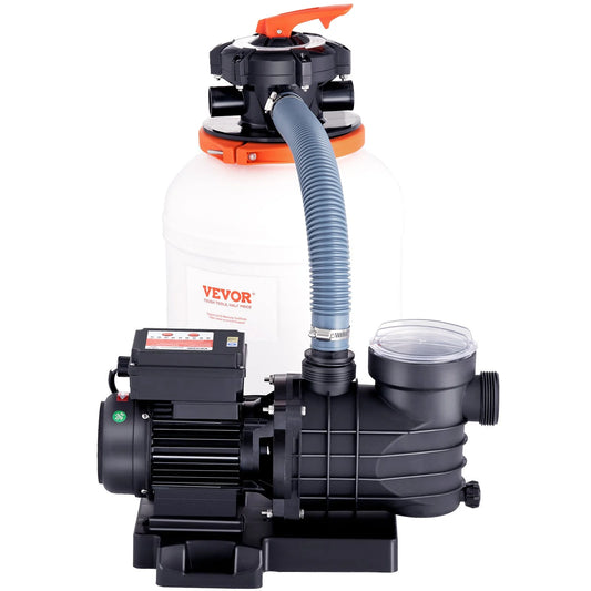 12-Inch 3000 GPH Sand Filter Pump, 1/2 HP, Swimming Pool Pumps System & Filters Combo