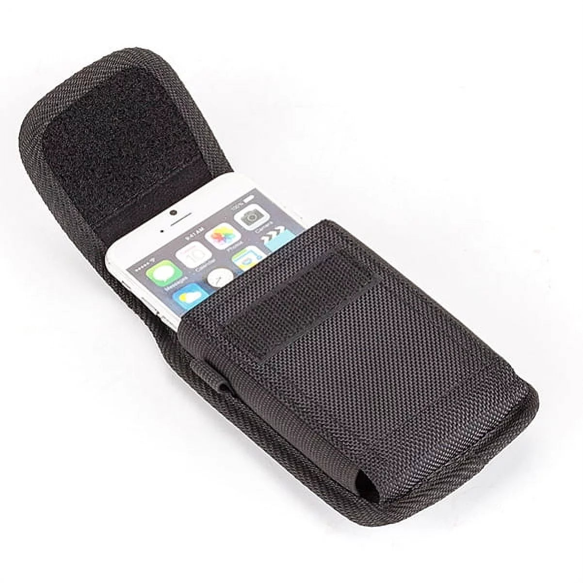 Rugged Durable Canvas Case Holster Metal Belt Clip w Black Type-C Retractable USB Cable Charger Power Wire Sync Y1G ZTE Axon 9 Pro