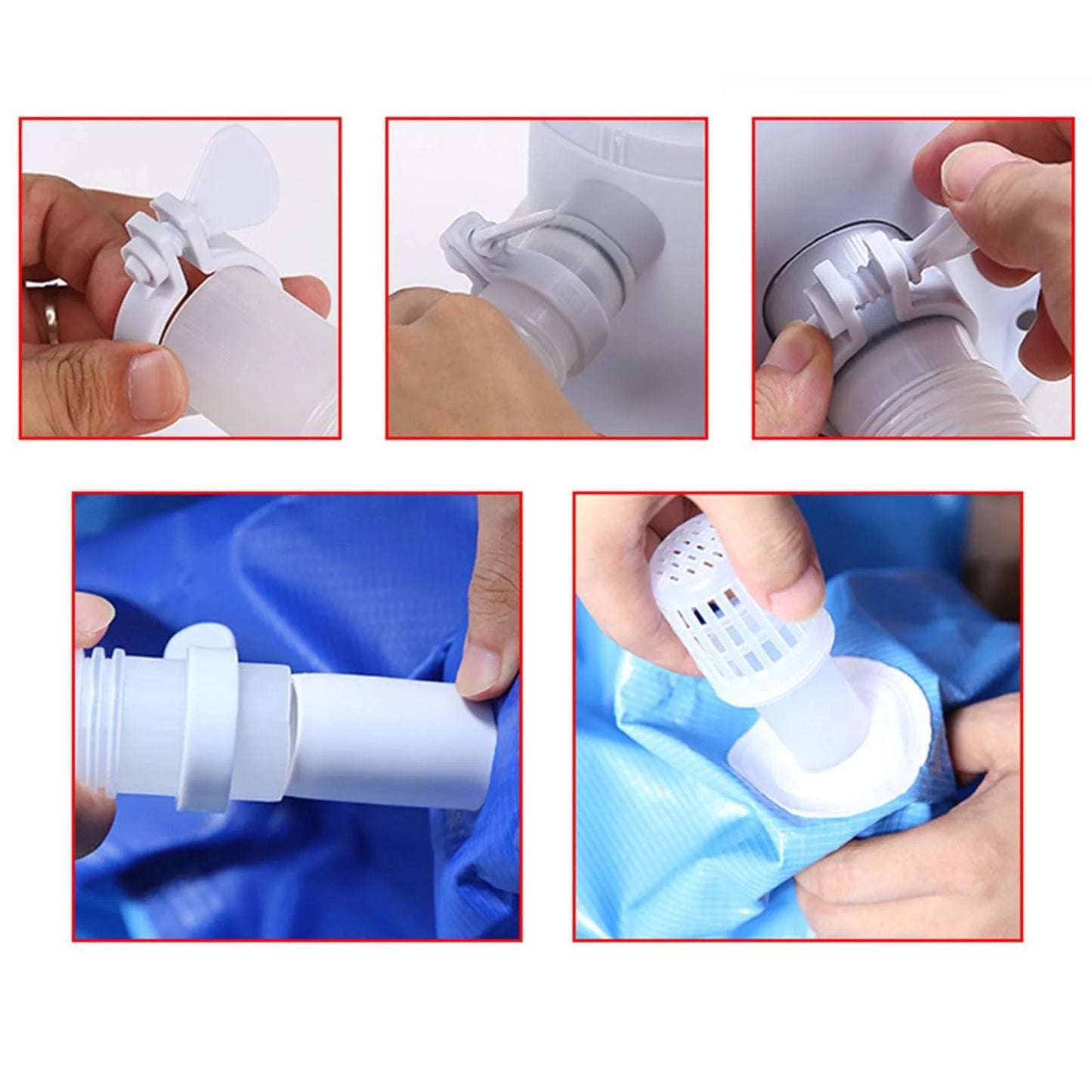 300GPH Above Ground Swimming Pool Electric Filter Pump Padding Impurities Cleaning Tool US Type